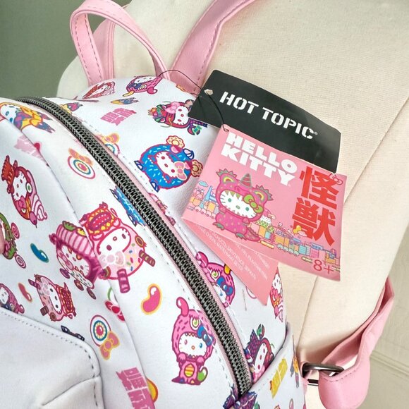 NWT Loungefly backpack Hello Kitty Hot Topic Sweet Monster Kawaii Kaiju Costume - Picture 6 of 10
